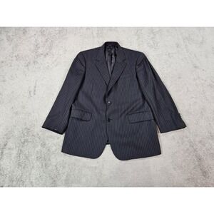 Brooks Brothers Suit Jacket 42 R Navy Wool Striped Loro Piana Italy Luxury Sport